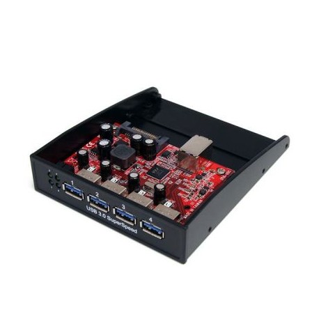 Panel Multiptos Hub USB 3.0 BahiaFrontal 3.5o5.25 STARTECH 35BAYUSB3S4
