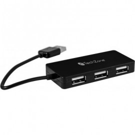 HUB USB TECHZONE TZ17HUB02 USB COLOR NEGRO DE 4 PUERTOS