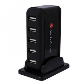 HUB CONCENTRADOR USB 2.0 TECHZONE 7 PUERTOS USB A CABLE ALIMENTACION