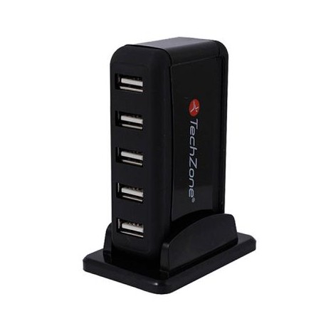 HUB CONCENTRADOR USB 2.0 TECHZONE 7 PUERTOS USB A CABLE ALIMENTACION