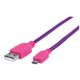 CABLE MANHATTAN USB 2.0 A - MICRO B 1.0M ROSA/MORADO 394048