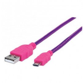 CABLE MANHATTAN USB 2.0 A - MICRO B 1.0M ROSA/MORADO 394048