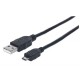 CABLE MANHATTAN USB A MACHO - MICRO B MACHO 0.5M NEGRO 325677