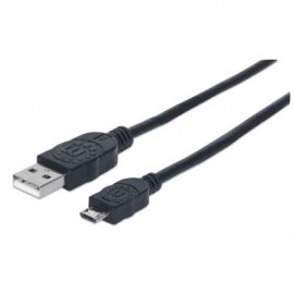 CABLE MANHATTAN USB A MACHO - MICRO B MACHO 0.5M NEGRO 325677