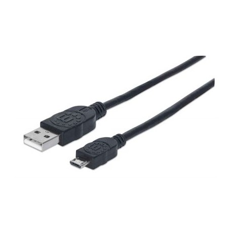 CABLE MANHATTAN USB A MACHO - MICRO B MACHO 0.5M NEGRO 325677