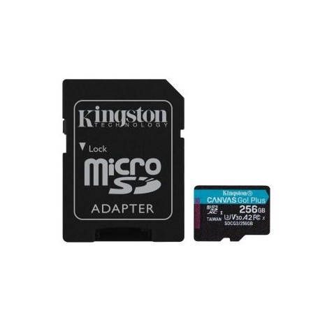 MEMORIA MICRO SD KINGSTON SDXC CANVAS GO PLUS A2 U3 V30 (SDCG3/256G)