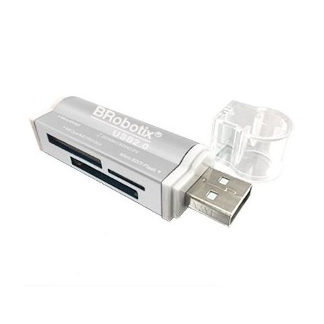 LECTOR USB BROBOTIX 180420P PLATA USB 2.0