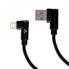 CABLE VORAGO CAB-305 USB A MICRO USB 2.4A1M 90 GRADOS NEGRO
