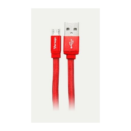 CABLE MICRO USB VORAGO CAB-113 ROJO 1METRO BOLSA