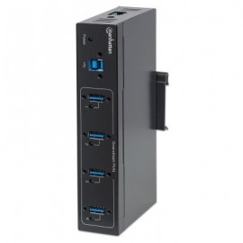 HUB USB 3.0 INDUSTRIAL MANHATTAN 161411 4 PUERTOS NEGRO