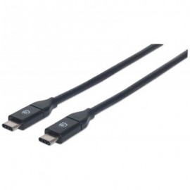 CABLE USB TIPO C MANHATTAN M-M 50 CM NEGRO V3.1 GEN2 354899