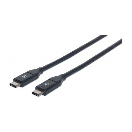 CABLE USB TIPO C MANHATTAN M-M 50 CM NEGRO V3.1 GEN2 354899