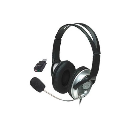 KIT DIADEMA MANHATTAN 3.5MM 175555 + ADAPTADOR USB