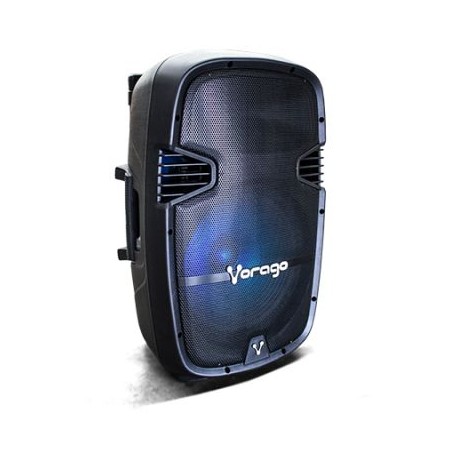 BOCINA KARAOKE VORAGO KSP-500 15" RECARGABLE BT/USB/AUX/SD 2MIC TRIPIE