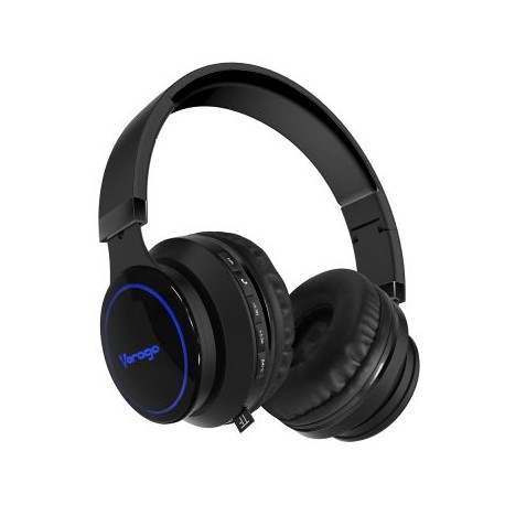 DIADEMA BLUETOOTH VORAGO HPB-201 LED, RECARGABLE / MICROSD NEGRA