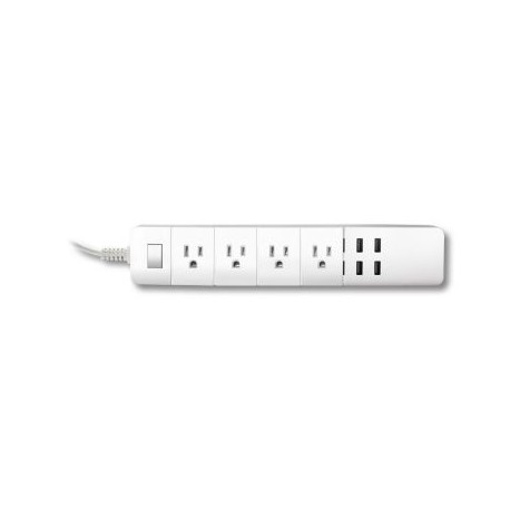 BARRA MULTICONTACTOS INTELIGENTE TECHZONE TZEXTSH01 4 CONECTORES+4 USB