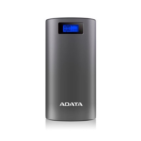 CARGADOR PORTATIL DIGITAL ADATA P20000D, 20,000mAh GRIS