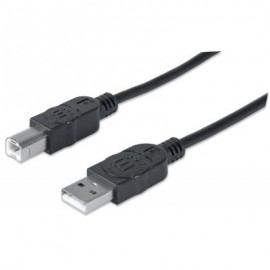 CABLE USB MANHATTAN V2.0 A-B 3.0M, NEGRO 333382