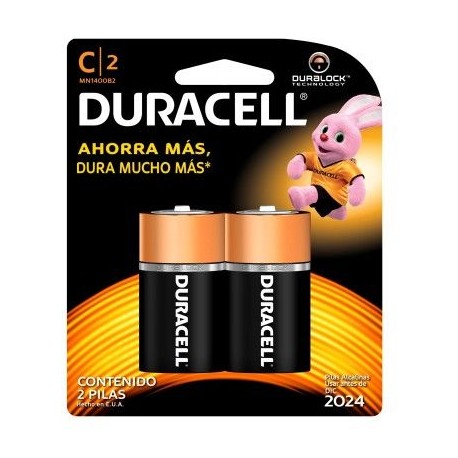 PILAS ALCALINAS DURACELL 80281569 DURALOCK POWER PRESERVE C 2 PIEZAS