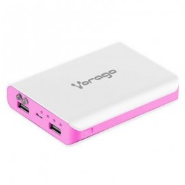 POWER BANK VORAGO AU-300 12000 mAh BLANCO/ROSA