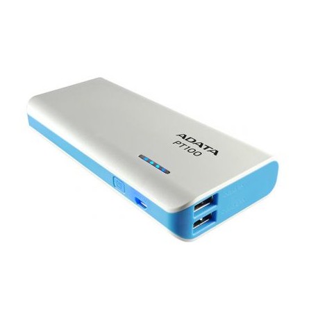 CARGADOR PORTATIL ADATA PT100 BLANCO / AZUL (APT100-10000M-5V-CWHBL)