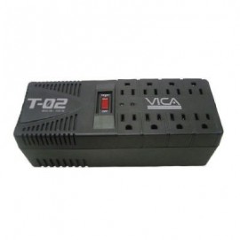 REGULADOR VICA T-02 1200 VA 700W 8 CONT 300J COLOR NEGRO
