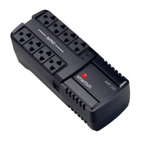 REGULADOR SMARTBITT SBAVR1350 NEGRO HOGAR Y OFICINA 1350VA 675W