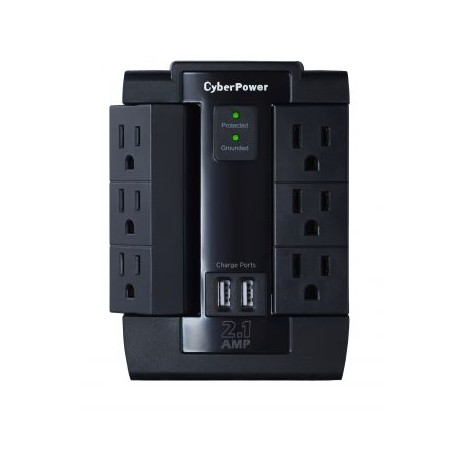 SUPRESOR DE PICOS CYBERPOWER P600WSURC1 6 CONTACTOS/1200J