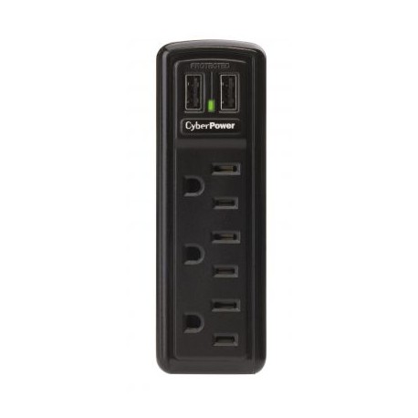 SUPRESOR DE PICOS CYBERPOWER CSP300WU 3 CONTACTOS/2USB/918J