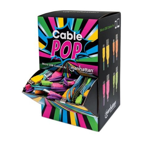 DISPLAY MANHATTAN 60 CABLES MICRO USB A MICRO B 0.5M COLORES 394178