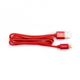 CABLE VORAGO CAB-209 DUAL MICRO USB/LIGHTNING ROJO 1M BOLSA