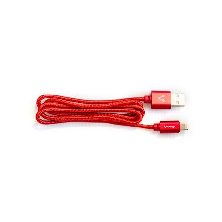 CABLE VORAGO CAB-209 DUAL MICRO USB/LIGHTNING ROJO 1M BOLSA