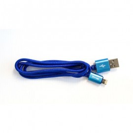 CABLE VORAGO CAB-209 DUAL MICRO USB/LIGHTNING AZUL 1M BOLSA