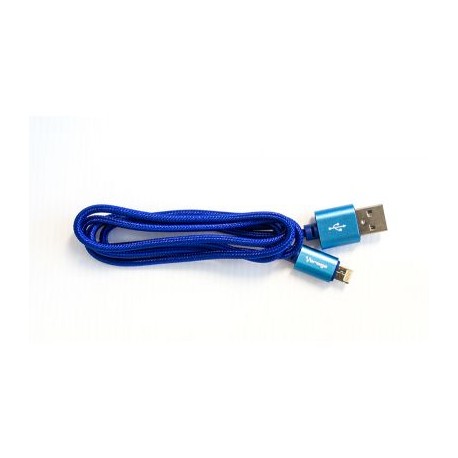 CABLE VORAGO CAB-209 DUAL MICRO USB/LIGHTNING AZUL 1M BOLSA