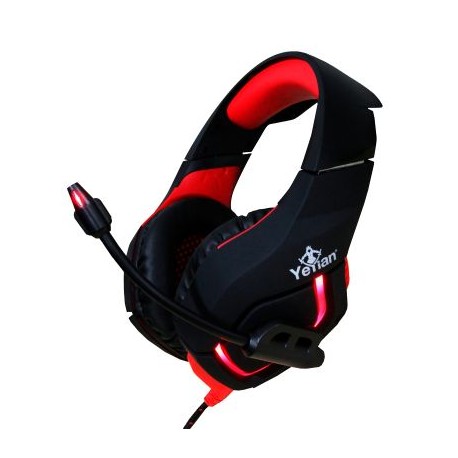 DIADEMA GAMER YEYIAN YDW-33402 WICKED S3000 GAMER NEGRO C/ROJO USB