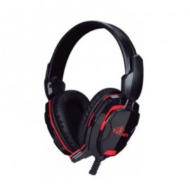 DIADEMA GAMER YEYIAN YH2000 TEMPEST3.5MM USB LED C/MIC NEGRO C/ ROJO