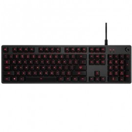 TECLADO GAMER LOGITECH G413 LED ROJO, MECÁNICO, ALÁMBRICO, CARBONO