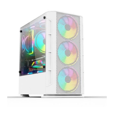 GABINETE GAMER YEYIAN HAIZEN 2500 BLANCO MATX 3 VENTILADORES ARGB