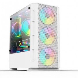 GABINETE GAMER YEYIAN HAIZEN 2500 BLANCO MATX 3 VENTILADORES ARGB