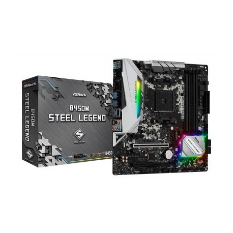 TARJETA MADRE ASROCK B450M STEEL LEGEND AM4 DP HDMI DDR4