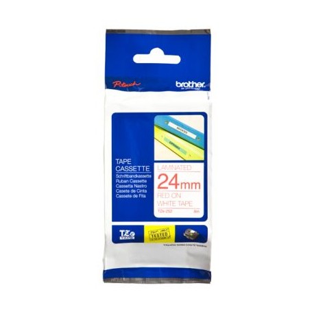 CINTA BROTHER TZE252 TZE TRANSFERENCIA TERMICA ROJO SOBRE BLANCO