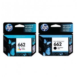 KIT CARTUCHO HP 662 NEGRO Y TRICOLOR