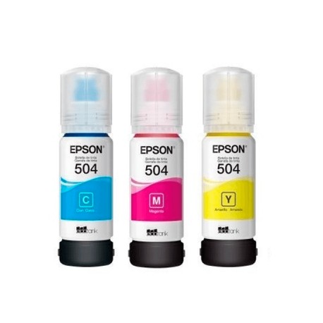 KIT BOTELLAS DE TINTA EPSON T504 3 COLORES CMY