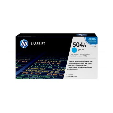 TONER HP 504A CIAN PARA LASERJET CP3525/CM3530 (CE251A)