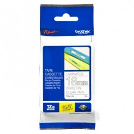CINTA LAMINADA BROTHER TZE145 BLANCO/TRANSPARENTE