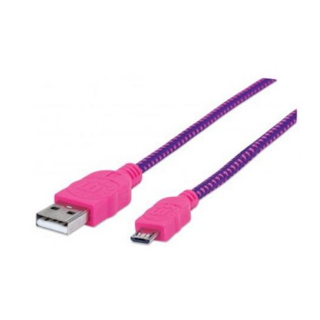 CABLE MANHATTAN USB 2.0 A - MICRO B 1.0M ROSA/MORADO 394048