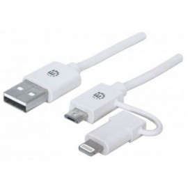 CABLE MANHATTAN ILYNK USB - MICRO USB/LIGHTNING IPHONE 5 390613