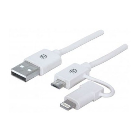 CABLE MANHATTAN ILYNK USB - MICRO USB/LIGHTNING IPHONE 5 390613