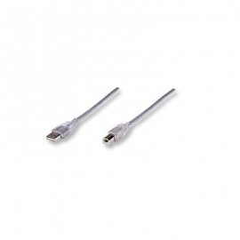 CABLE USB V2.0 MANHATTAN A-B  4.5M PLATA 340465