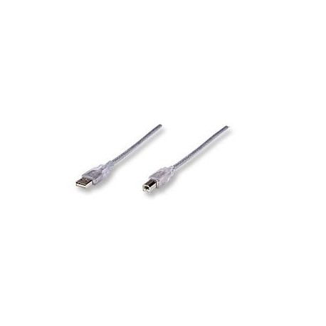 CABLE USB V2.0 MANHATTAN A-B  4.5M PLATA 340465